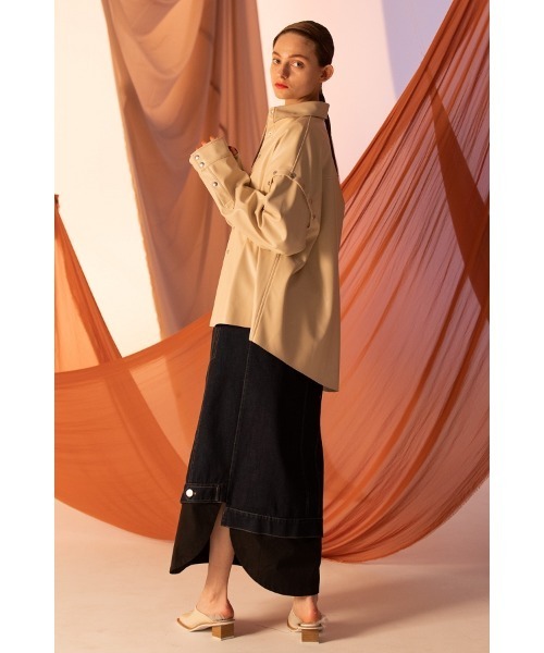 AULA AILA(アウラアイラ)の「オーバーサイズシャツ(シャツ/ブラウス・レディース・ブラック/ベージュ/グリーン/ライトベージュ・0)」の20枚目の写真