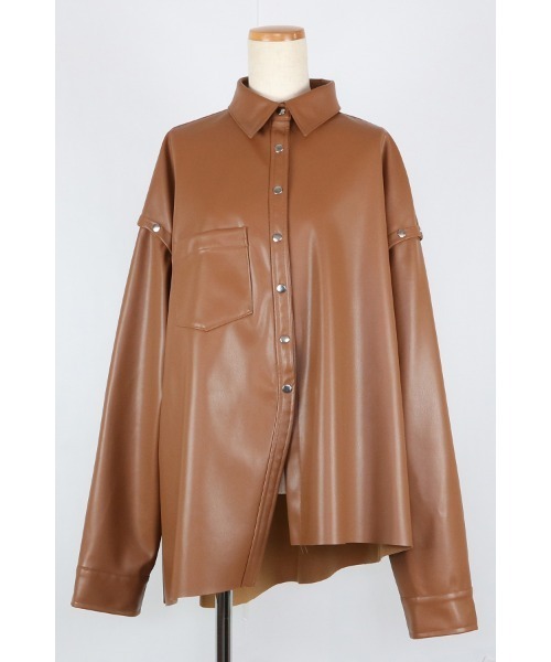 AULA AILA(アウラアイラ)の「オーバーサイズシャツ(シャツ/ブラウス・レディース・ブラック/ベージュ/グリーン/ライトベージュ・0)」の10枚目の写真