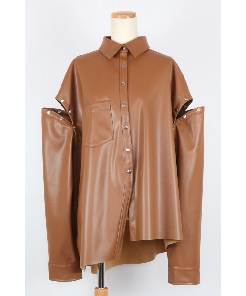 AULA AILA(アウラアイラ)の「オーバーサイズシャツ(シャツ/ブラウス・レディース・ブラック/ベージュ/グリーン/ライトベージュ・0)」の11枚目の写真