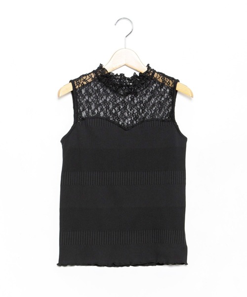 AS KNOW AS PINKY（アズノゥアズピンキー）の「ランダム☆ハイネックノースリーブ（タンクトップ・レディース・ブラック/オフホワイト・FREE）」の2枚目の写真