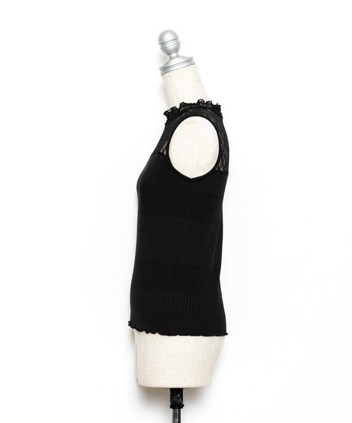 AS KNOW AS PINKY（アズノゥアズピンキー）の「ランダム☆ハイネックノースリーブ（タンクトップ・レディース・ブラック/オフホワイト・FREE）」の4枚目の写真