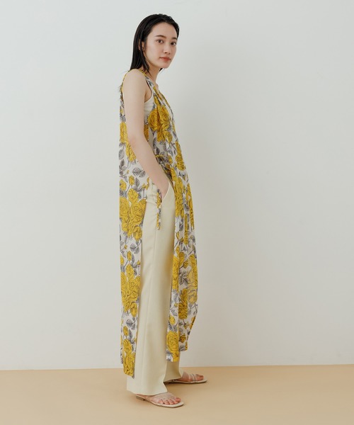 【GANNI】Ｖネックコットンワンピース セール】 GANNI コットンポプリンVネックドレス （ロング