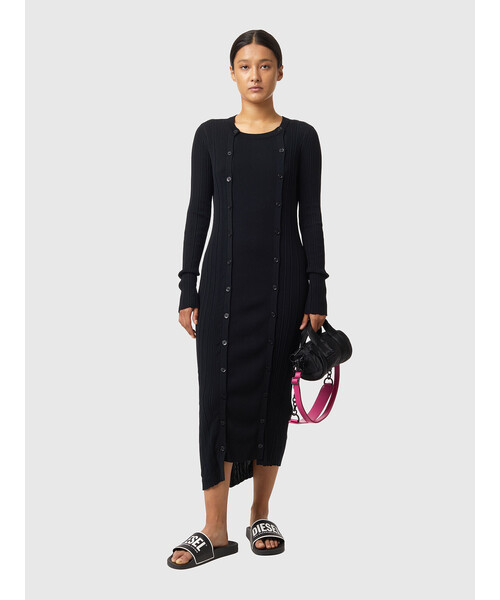 DIESEL（ディーゼル）の「レディース ドレス ワンピース リブ マキシ ボタンディテール（ワンピース・レディース・ブラック/レッド/カーキ・SMALL/MEDIUM/X-SMALL/LARGE）」の21枚目の写真