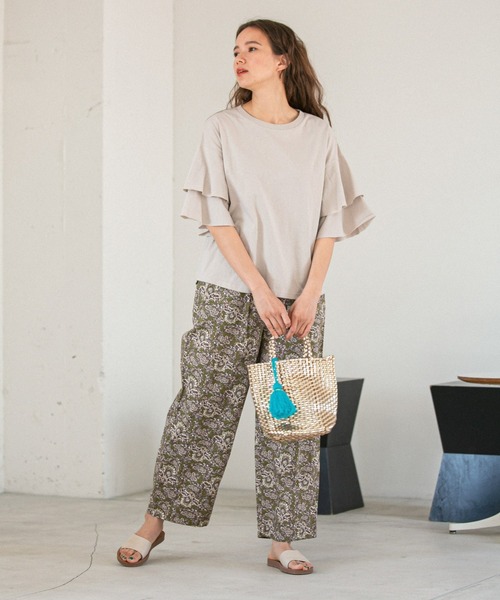 niko and...（ニコアンド）の「フリル袖レイヤープルオーバー（Tシャツ/カットソー・レディース・ブラック/オフホワイト/ブルー/ベージュ・MEDIUM/LARGE）」の13枚目の写真