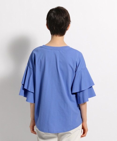 niko and...（ニコアンド）の「フリル袖レイヤープルオーバー（Tシャツ/カットソー・レディース・ブラック/オフホワイト/ブルー/ベージュ・MEDIUM/LARGE）」の14枚目の写真