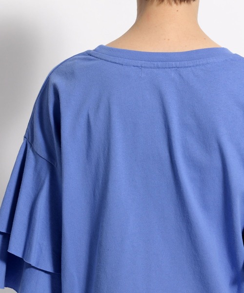 niko and...（ニコアンド）の「フリル袖レイヤープルオーバー（Tシャツ/カットソー・レディース・ブラック/オフホワイト/ブルー/ベージュ・MEDIUM/LARGE）」の6枚目の写真