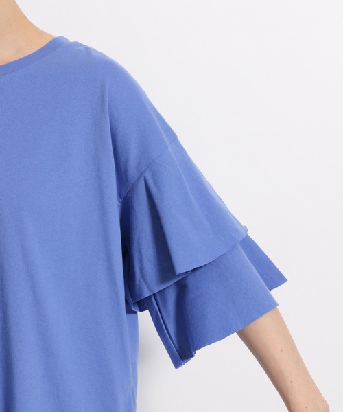 niko and...（ニコアンド）の「フリル袖レイヤープルオーバー（Tシャツ/カットソー・レディース・ブラック/オフホワイト/ブルー/ベージュ・MEDIUM/LARGE）」の21枚目の写真