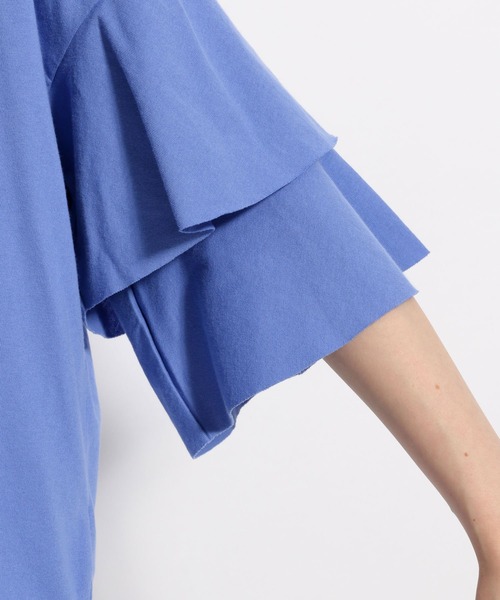 niko and...（ニコアンド）の「フリル袖レイヤープルオーバー（Tシャツ/カットソー・レディース・ブラック/オフホワイト/ブルー/ベージュ・MEDIUM/LARGE）」の12枚目の写真