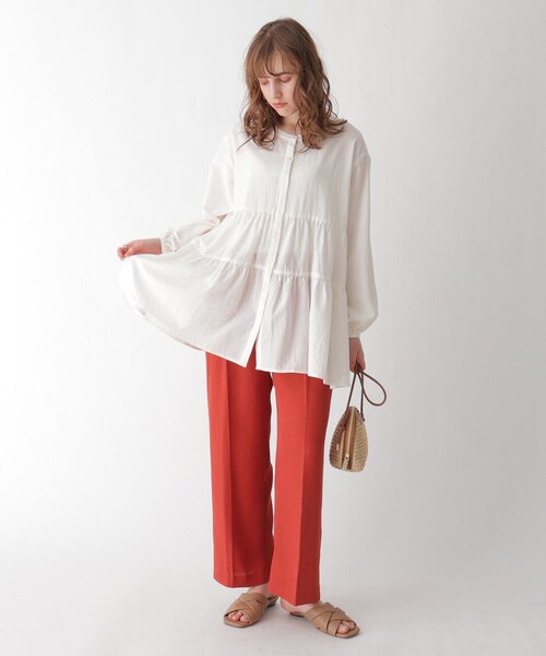 AG by aquagirl（エージーバイアクアガール）の「◆コットンティアードブラウス（シャツ/ブラウス・レディース・ブラック/オフホワイト/キャメル・38/36）」の15枚目の写真