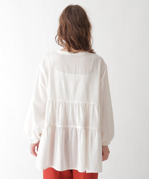 AG by aquagirl（エージーバイアクアガール）の「◆コットンティアードブラウス（シャツ/ブラウス・レディース・ブラック/オフホワイト/キャメル・38/36）」の5枚目の写真