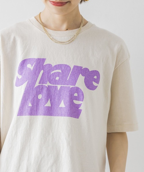MIXTA（ミクスタ）の「Mixta　SHARE LOVE T-SHIRTS（Tシャツ/カットソー・レディース・ラベンダー/ブラウン系その他・FREE）」の2枚目の写真