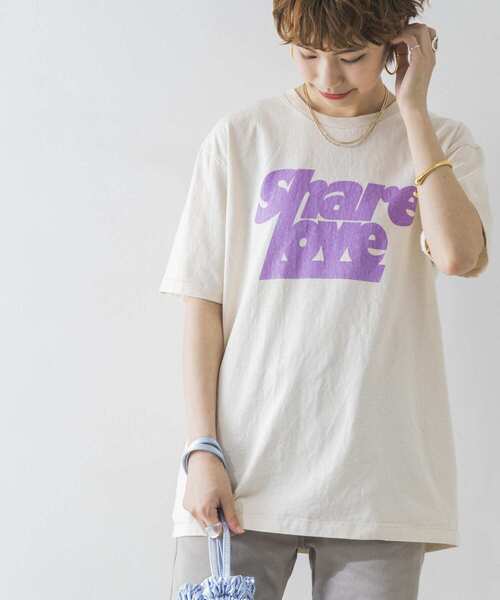MIXTA（ミクスタ）の「Mixta　SHARE LOVE T-SHIRTS（Tシャツ/カットソー・レディース・ラベンダー/ブラウン系その他・FREE）」の3枚目の写真