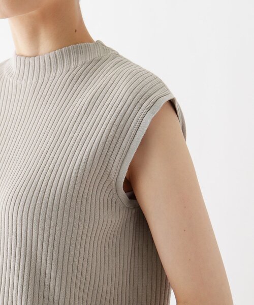 DRESKIP（ドレスキップ）の「◆オ－ガニックコットンノースリーブニット（ニット/セーター・レディース・グリーン/ライトグレー/オフホワイト/ネイビー・02/04/03）」の9枚目の写真