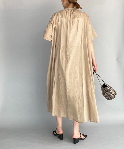 PICCIN(ピッチン)の「スモッキングシャツワンピース(ワンピース・レディース・チャコールグレー/ベージュ/オフホワイト・M)」の20枚目の写真