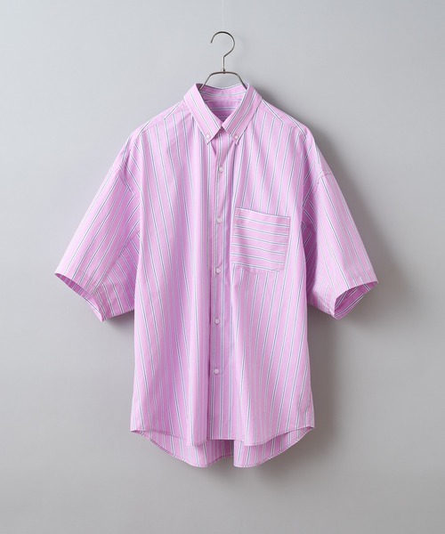 CIAOPANIC（チャオパニック）の「カラーストライプオーバーサイズボタンダウンシャツ（シャツ/ブラウス・メンズ・レッド/サックスブルー/イエロー・MEDIUM/LARGE）」の3枚目の写真