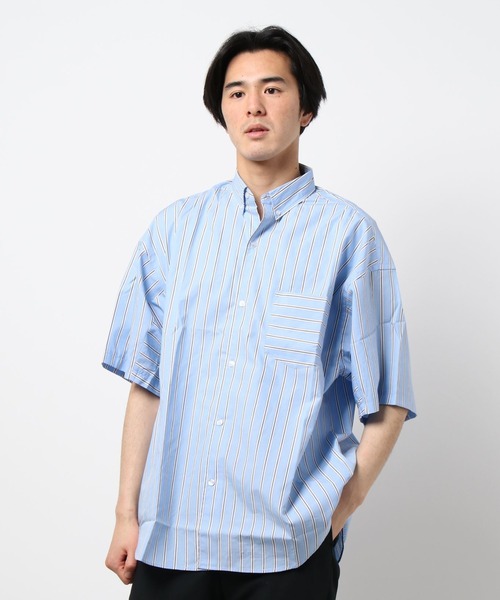 CIAOPANIC（チャオパニック）の「カラーストライプオーバーサイズボタンダウンシャツ（シャツ/ブラウス・メンズ・レッド/サックスブルー/イエロー・MEDIUM/LARGE）」の12枚目の写真