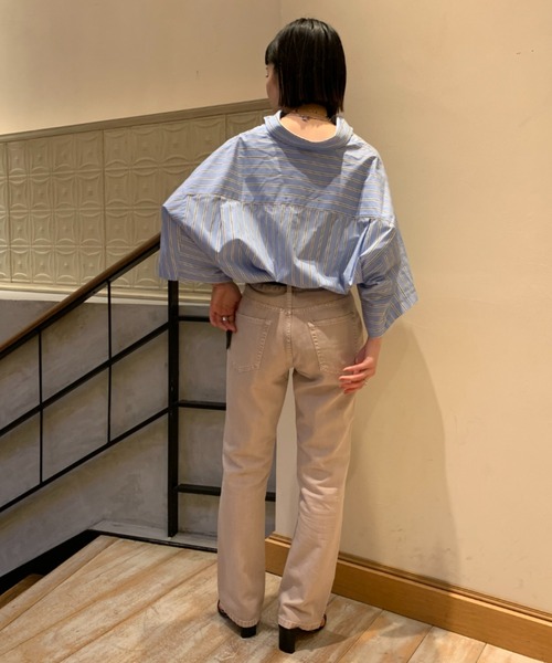 CIAOPANIC（チャオパニック）の「カラーストライプオーバーサイズボタンダウンシャツ（シャツ/ブラウス・メンズ・レッド/サックスブルー/イエロー・MEDIUM/LARGE）」の16枚目の写真