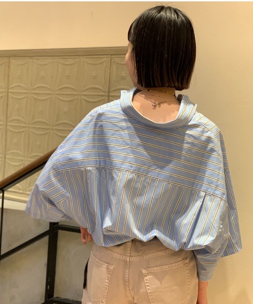 CIAOPANIC（チャオパニック）の「カラーストライプオーバーサイズボタンダウンシャツ（シャツ/ブラウス・メンズ・レッド/サックスブルー/イエロー・MEDIUM/LARGE）」の19枚目の写真