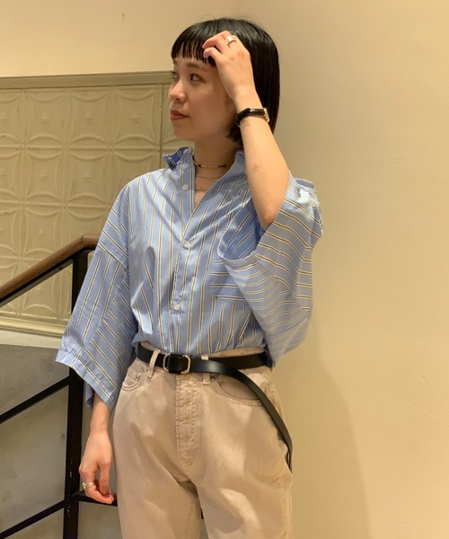 CIAOPANIC（チャオパニック）の「カラーストライプオーバーサイズボタンダウンシャツ（シャツ/ブラウス・メンズ・レッド/サックスブルー/イエロー・MEDIUM/LARGE）」の22枚目の写真