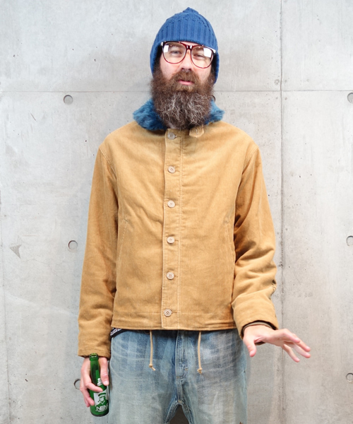 ALDIES（アールディーズ）の「CD N-1 JK コーデュロイN-1ジャケット（ミリタリージャケット・メンズ・ベージュ/グレー/ネイビー・SMALL/LARGE/MEDIUM/X-SMALL）」の2枚目の写真