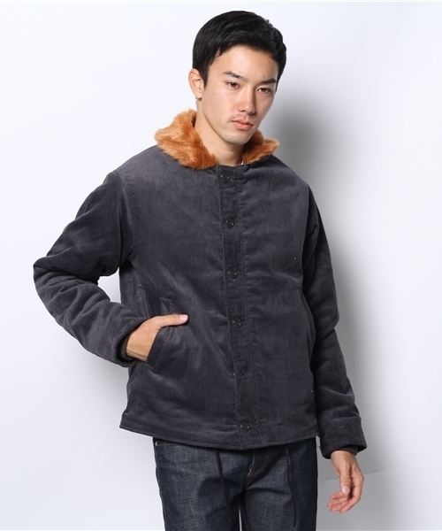 ALDIES（アールディーズ）の「CD N-1 JK コーデュロイN-1ジャケット（ミリタリージャケット・メンズ・ベージュ/グレー/ネイビー・SMALL/LARGE/MEDIUM/X-SMALL）」の3枚目の写真