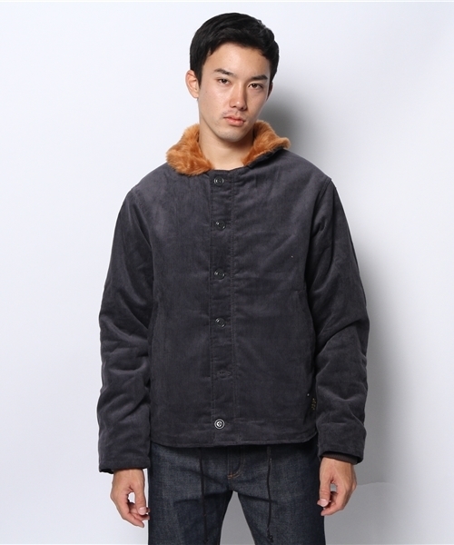 ALDIES（アールディーズ）の「CD N-1 JK コーデュロイN-1ジャケット（ミリタリージャケット・メンズ・ベージュ/グレー/ネイビー・SMALL/LARGE/MEDIUM/X-SMALL）」の4枚目の写真