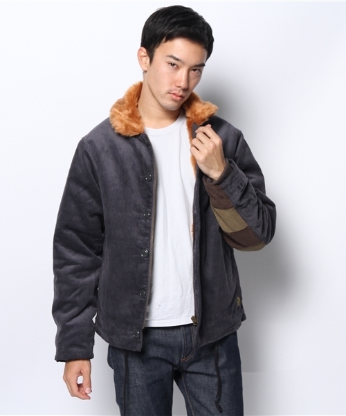 ALDIES（アールディーズ）の「CD N-1 JK コーデュロイN-1ジャケット（ミリタリージャケット・メンズ・ベージュ/グレー/ネイビー・SMALL/LARGE/MEDIUM/X-SMALL）」の14枚目の写真