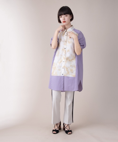 La SRIC(ラスリック)の「La SRIC / タイダイヨークシャツ(シャツ/ブラウス・レディース・ラベンダー/ホワイト・38)」の4枚目の写真