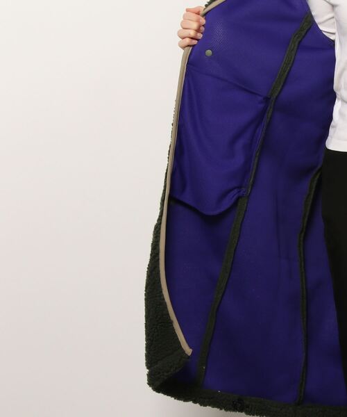 MANASTASH(マナスタッシュ)の「MANASTASH/マナスタッシュ W's MT. GORILLA LONG JKT '21 ウィメンズ マウントゴリラ ロングジャケット フリース(ノーカラーコート・レディース・ナチュラル/ブラック/ライトブラウン/オリーブ・MEDIUM)」の5枚目の写真