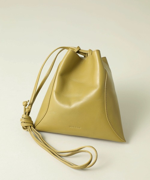 MARROW(マロウ)の「【MARROW(マロー)】ピロー3 MA-AC8106/レザー巾着バッグ(ショルダーバッグ・レディース・ライトグレー/ブラック/レッド/オリーブ・FREE)」の6枚目の写真