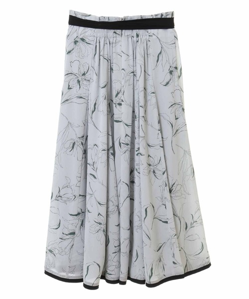 31 Sons de mode（トランテアン　ソン　ドゥ　モード）の「エアリーフラワープリントスカート（スカート・レディース・ブラック/オフホワイト/サックスブルー・38/36）」の12枚目の写真