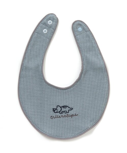 apres les cours（アプレレクール）の「きょうりゅう刺繍スタイ（スタイ/よだれかけ・キッズ・ベージュ/サックスブルー/エメラルド・90）」の3枚目の写真