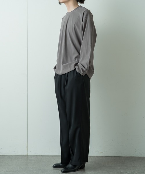 Lui's（ルイス）の「トリコットカフス付きカットソー（Tシャツ/カットソー・メンズ・グリーン/ブラック/ダークグレー/ホワイト・FREE）」の7枚目の写真