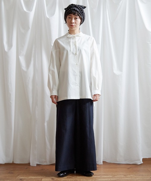 Lene(レネ)の「100/2タイプライター ちび丸衿ブラウス(シャツ/ブラウス・レディース・ホワイト/ブラック/ピンク・FREE)」の15枚目の写真
