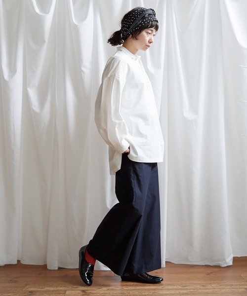Lene(レネ)の「100/2タイプライター ちび丸衿ブラウス(シャツ/ブラウス・レディース・ホワイト/ブラック/ピンク・FREE)」の13枚目の写真