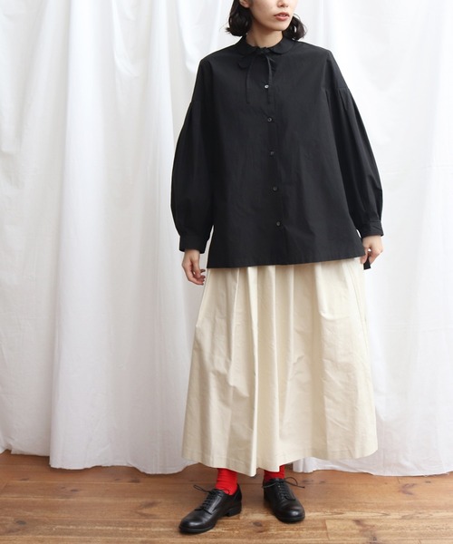Lene(レネ)の「100/2タイプライター ちび丸衿ブラウス(シャツ/ブラウス・レディース・ホワイト/ブラック/ピンク・FREE)」の19枚目の写真