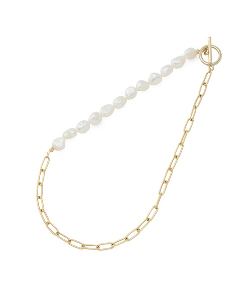 MADEMOISELLE ROPE'(マドモアゼル ロペ)の「淡水パールチェーンコンビネックレス(ネックレス・レディース・ゴールド・FREE)」の4枚目の写真