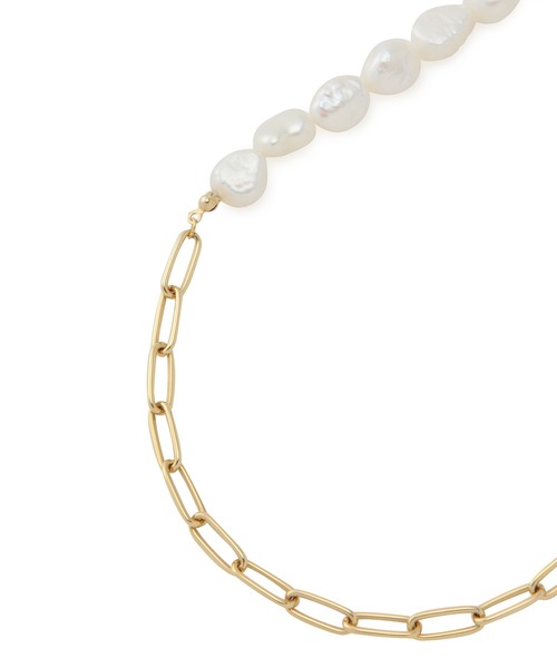 MADEMOISELLE ROPE'(マドモアゼル ロペ)の「淡水パールチェーンコンビネックレス(ネックレス・レディース・ゴールド・FREE)」の2枚目の写真