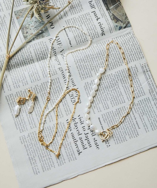 MADEMOISELLE ROPE'(マドモアゼル ロペ)の「淡水パールチェーンコンビネックレス(ネックレス・レディース・ゴールド・FREE)」の6枚目の写真