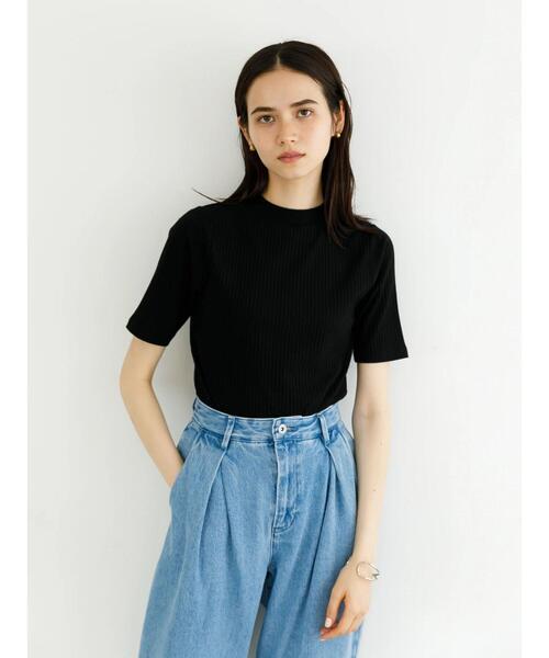 koe（コエ）の「リブ5分袖プルオーバー＊（Tシャツ/カットソー・レディース・ベージュ/ブルー/グリーン/ブラック/アイボリー・L/M）」の9枚目の写真