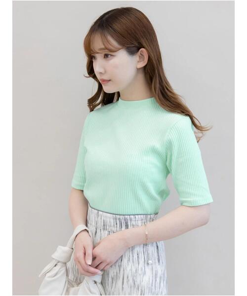 koe（コエ）の「リブ5分袖プルオーバー＊（Tシャツ/カットソー・レディース・ベージュ/ブルー/グリーン/ブラック/アイボリー・L/M）」の14枚目の写真