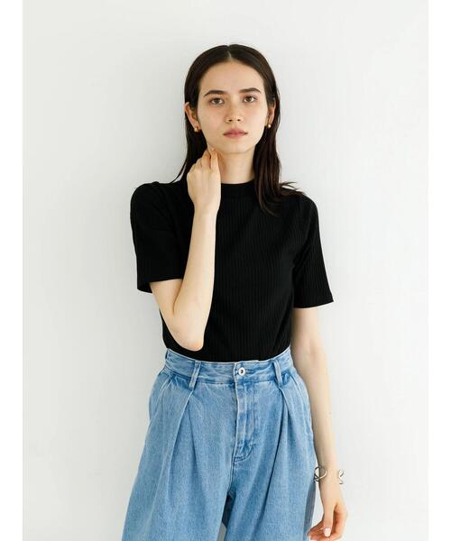 koe（コエ）の「リブ5分袖プルオーバー＊（Tシャツ/カットソー・レディース・ベージュ/ブルー/グリーン/ブラック/アイボリー・L/M）」の18枚目の写真