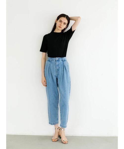 koe（コエ）の「リブ5分袖プルオーバー＊（Tシャツ/カットソー・レディース・ベージュ/ブルー/グリーン/ブラック/アイボリー・L/M）」の17枚目の写真