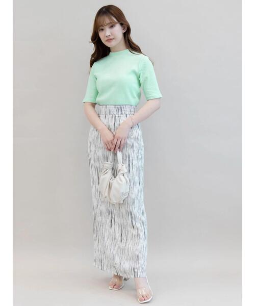 koe（コエ）の「リブ5分袖プルオーバー＊（Tシャツ/カットソー・レディース・ベージュ/ブルー/グリーン/ブラック/アイボリー・L/M）」の10枚目の写真