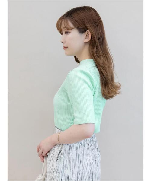 koe（コエ）の「リブ5分袖プルオーバー＊（Tシャツ/カットソー・レディース・ベージュ/ブルー/グリーン/ブラック/アイボリー・L/M）」の19枚目の写真