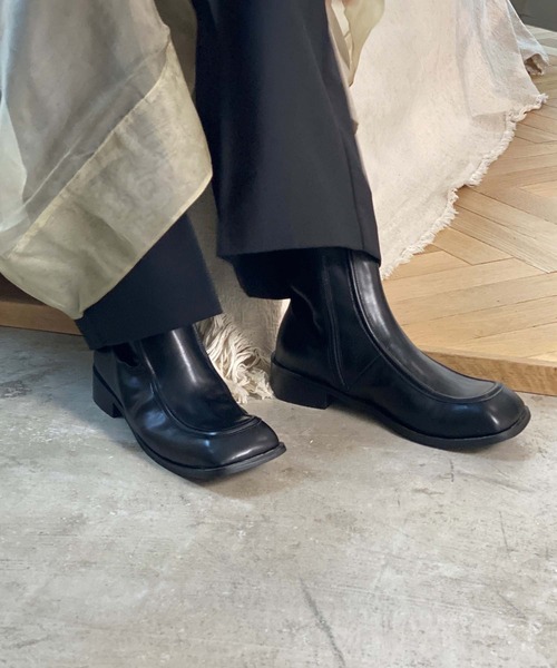 chuclla(チュクラ)の「Low heel square toe boots chs21a011(ブーツ・レディース・ブラック/ブラウン・40/36/37/38/39)」の4枚目の写真