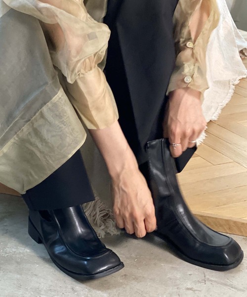 chuclla(チュクラ)の「Low heel square toe boots chs21a011(ブーツ・レディース・ブラック/ブラウン・40/36/37/38/39)」の7枚目の写真