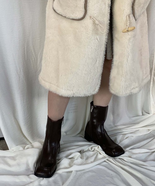 chuclla(チュクラ)の「Low heel square toe boots chs21a011(ブーツ・レディース・ブラック/ブラウン・40/36/37/38/39)」の9枚目の写真
