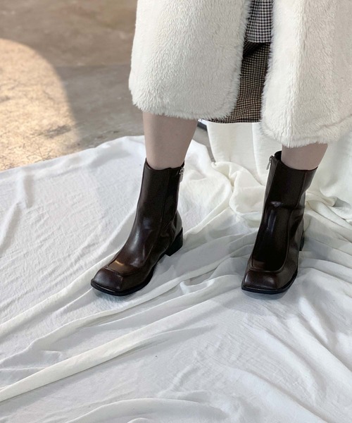 chuclla(チュクラ)の「Low heel square toe boots chs21a011(ブーツ・レディース・ブラック/ブラウン・40/36/37/38/39)」の11枚目の写真