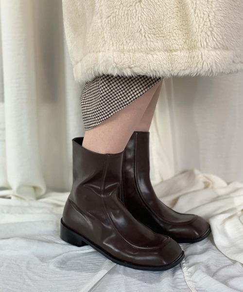 chuclla(チュクラ)の「Low heel square toe boots chs21a011(ブーツ・レディース・ブラック/ブラウン・40/36/37/38/39)」の13枚目の写真